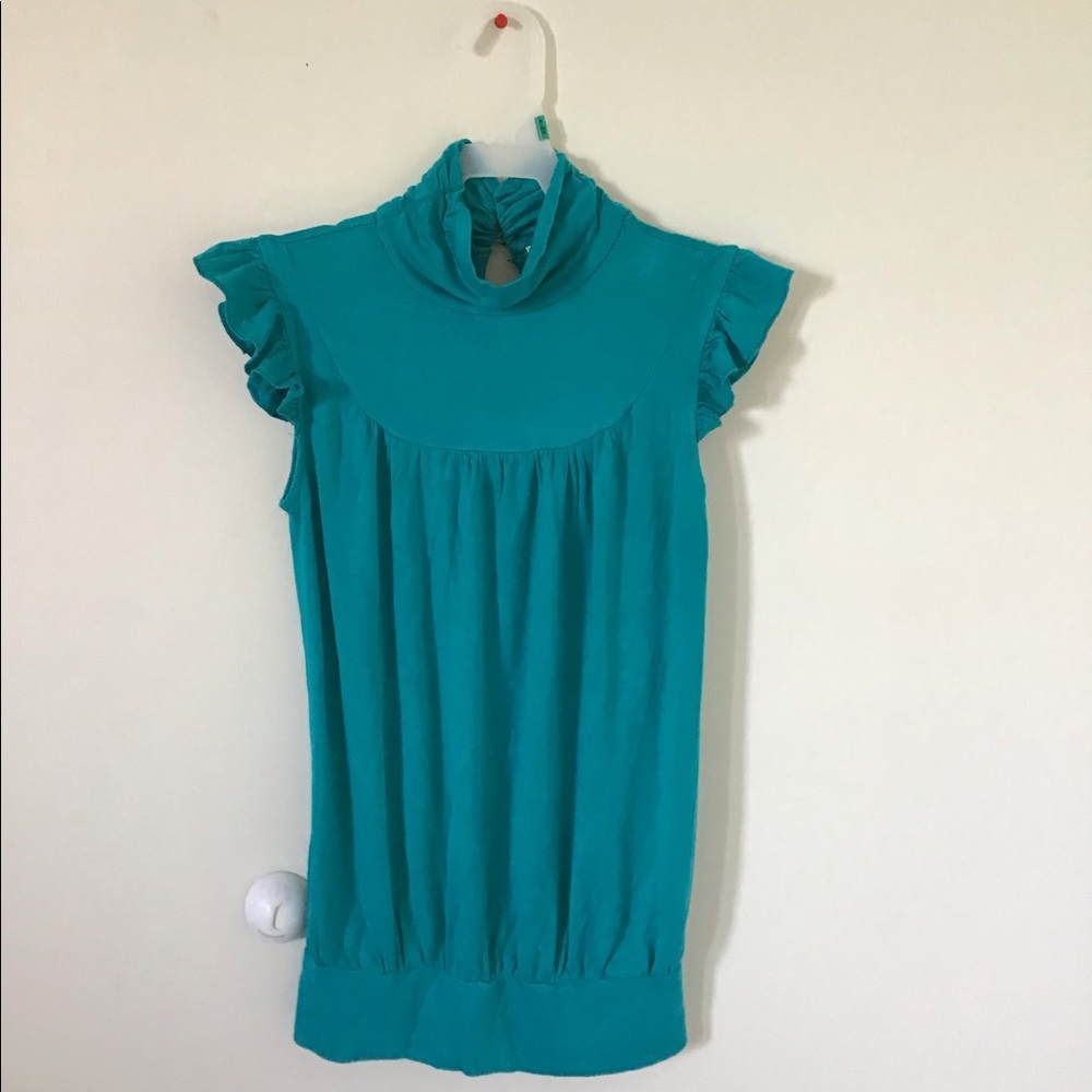 Unique Blue Ruffles Top